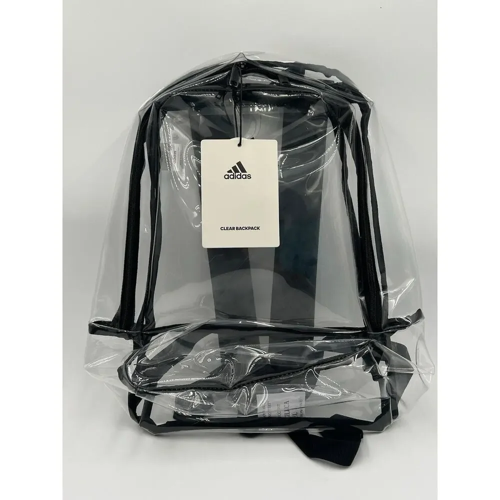 Adidas Clear Backpack Clear/Black Unisex‎ Training Bookbag NWT